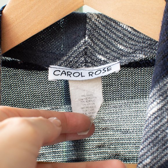 Navy striped open-in-the-front sweater Size Small - Picture 3 of 9